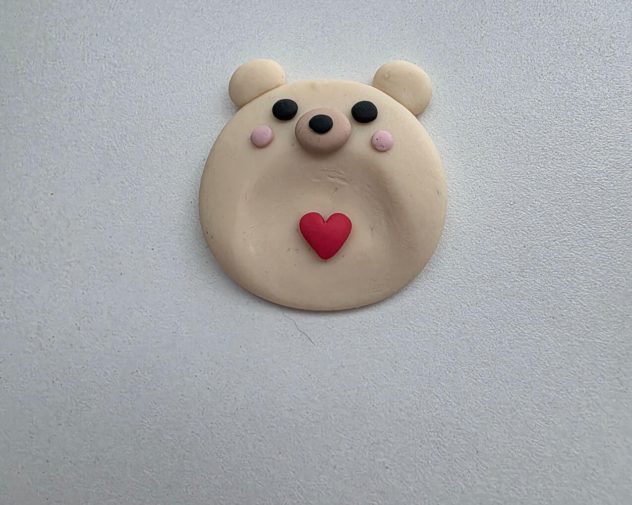 cute polar bear worry stone with heart