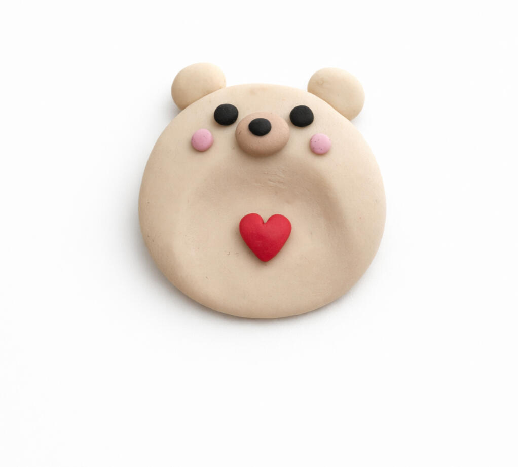 cute polar bear worry stone with heart